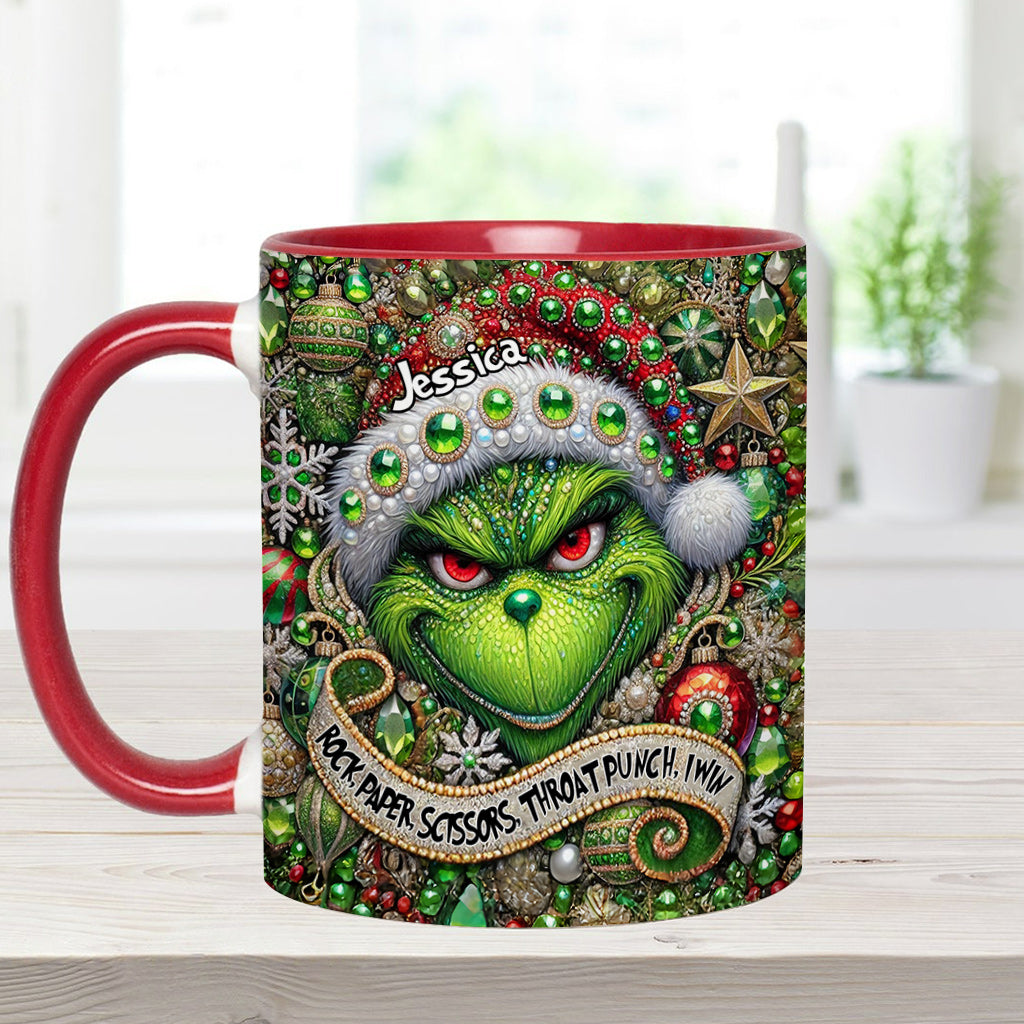 Personalized Grinch Accent Mug Custom Name Christmas Gift Accent Mug GradoCreations