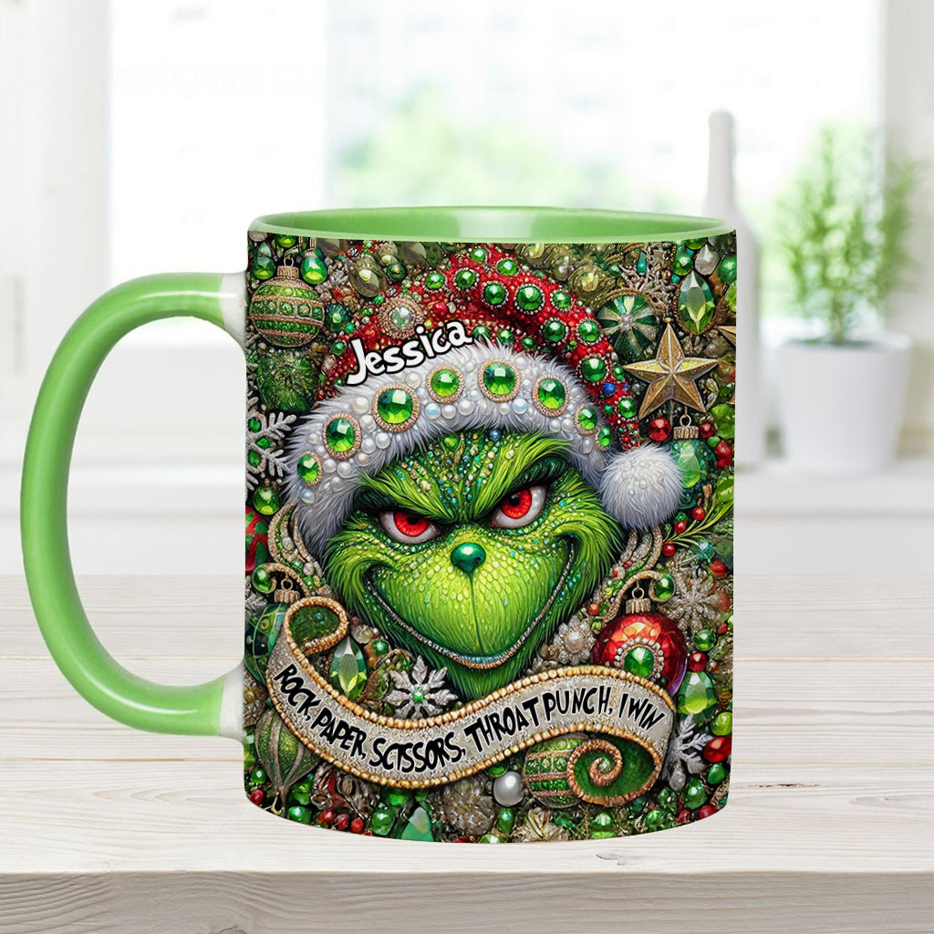 Personalized Grinch Accent Mug Custom Name Christmas Gift Accent Mug GradoCreations