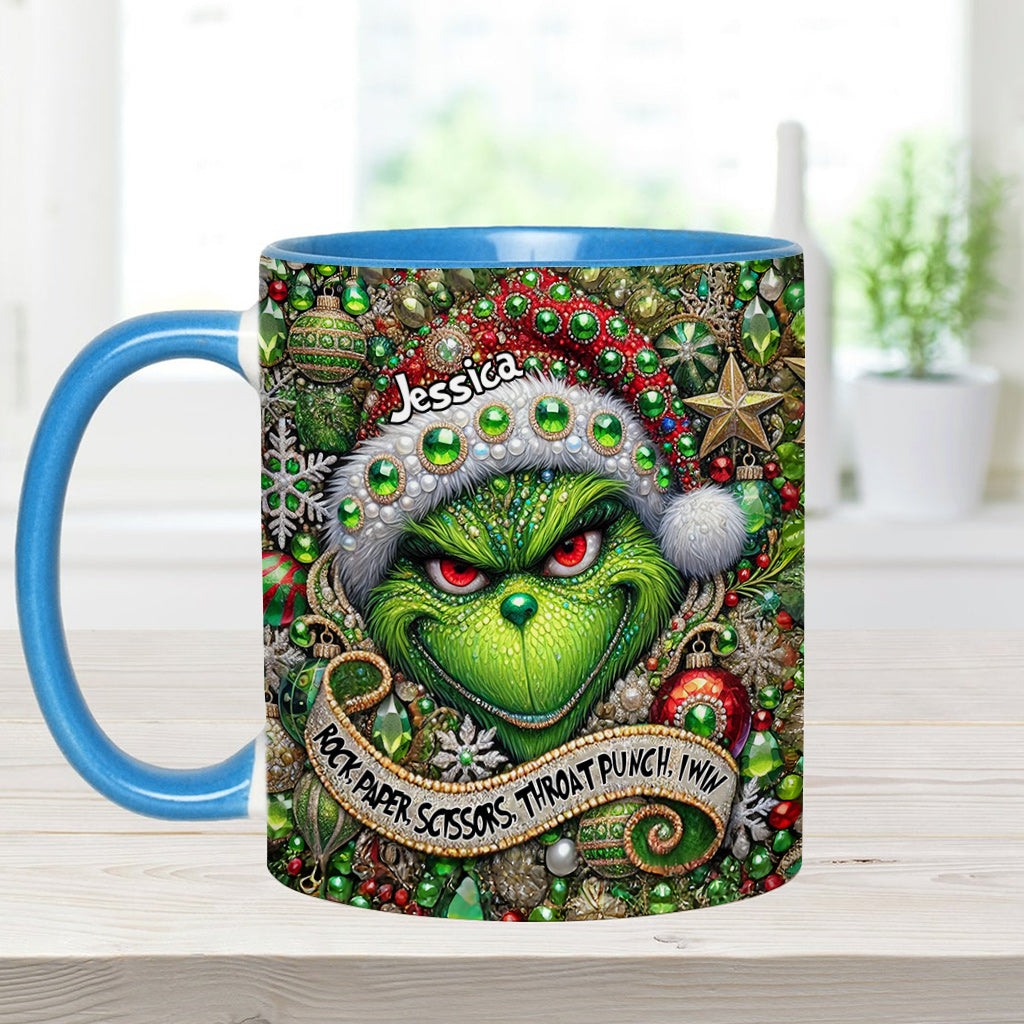 Personalized Grinch Accent Mug Custom Name Christmas Gift Accent Mug GradoCreations