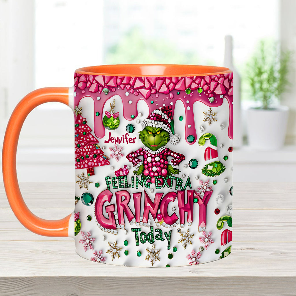 Personalized Christmas Accent Mug Feeling Extra Grinchy Gift Accent Mug GradoCreations