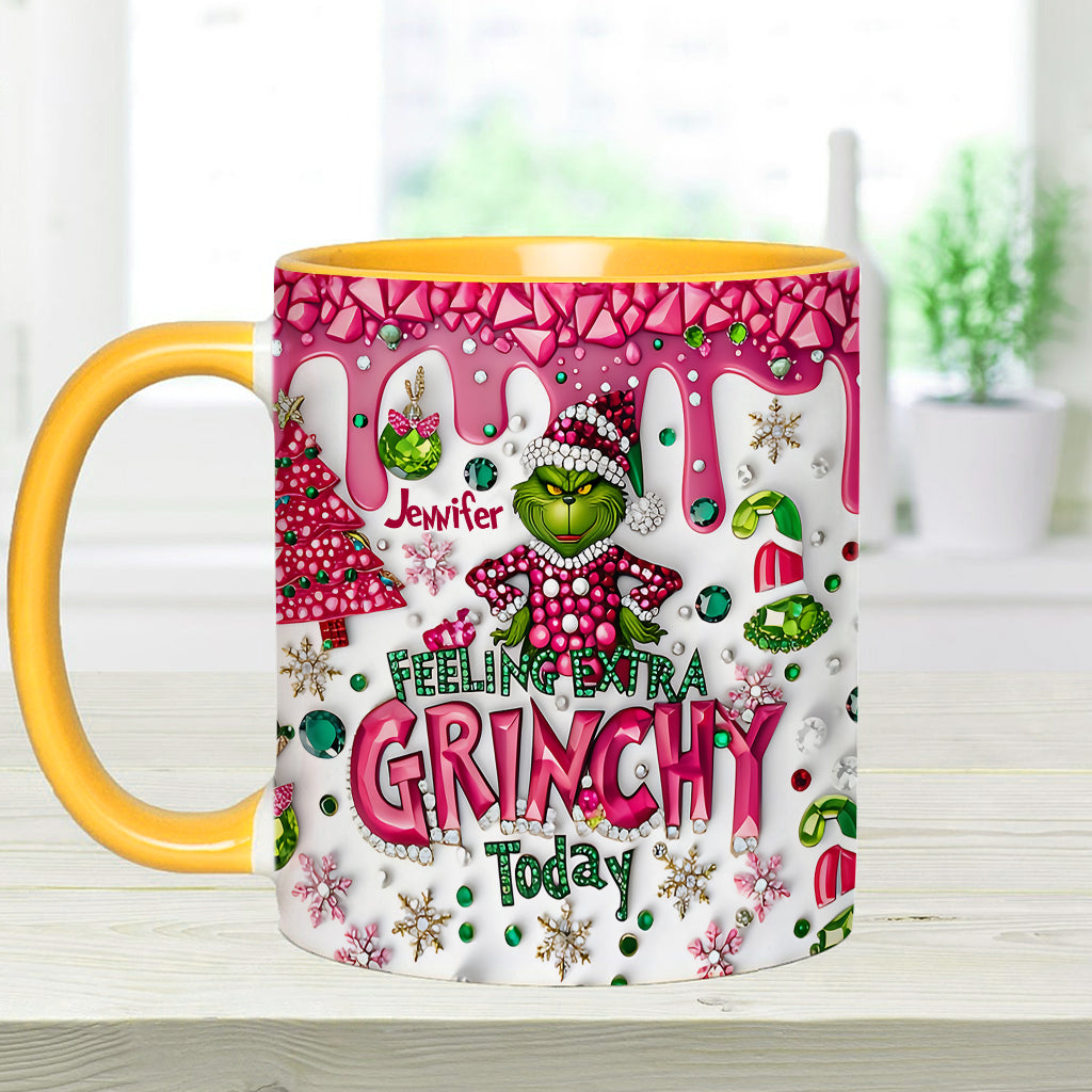 Personalized Christmas Accent Mug Feeling Extra Grinchy Gift Accent Mug GradoCreations