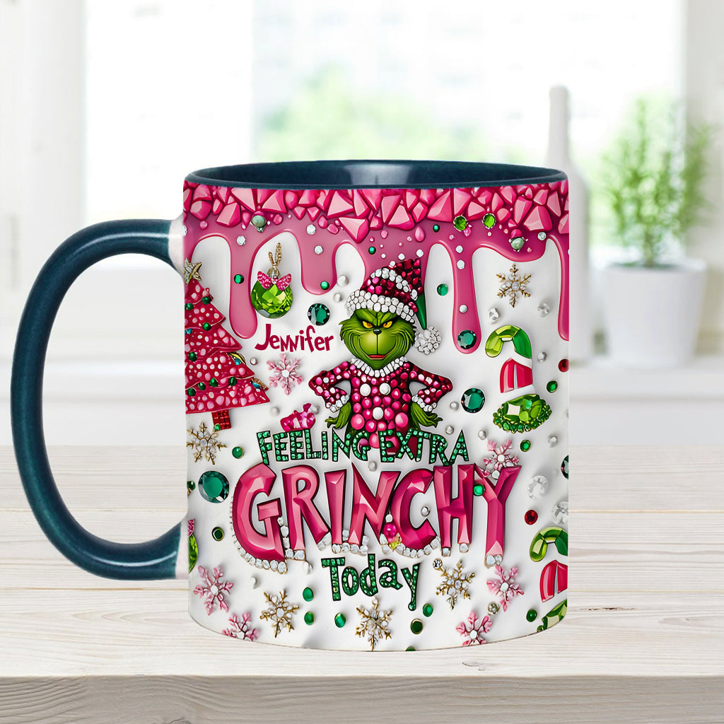 Personalized Christmas Accent Mug Feeling Extra Grinchy Gift Accent Mug GradoCreations