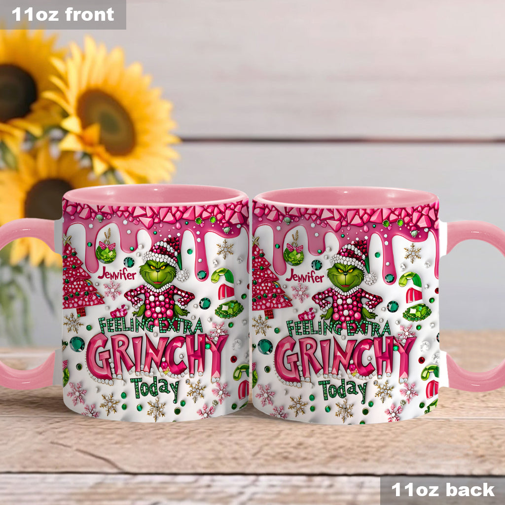 Personalized Christmas Accent Mug Feeling Extra Grinchy Gift Accent Mug GradoCreations