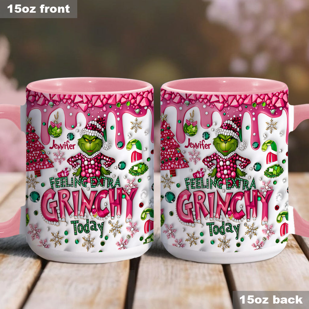 Personalized Christmas Accent Mug Feeling Extra Grinchy Gift Accent Mug GradoCreations
