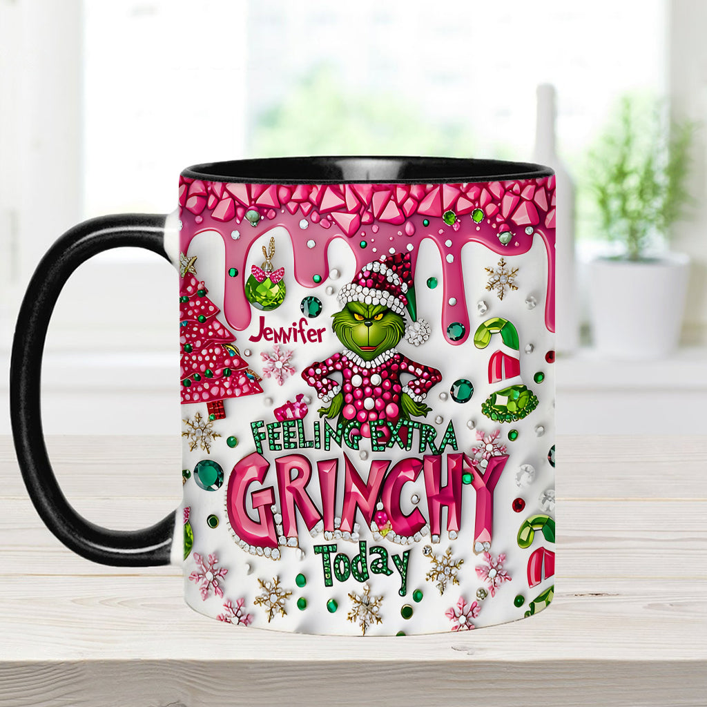 Personalized Christmas Accent Mug Feeling Extra Grinchy Gift Accent Mug GradoCreations