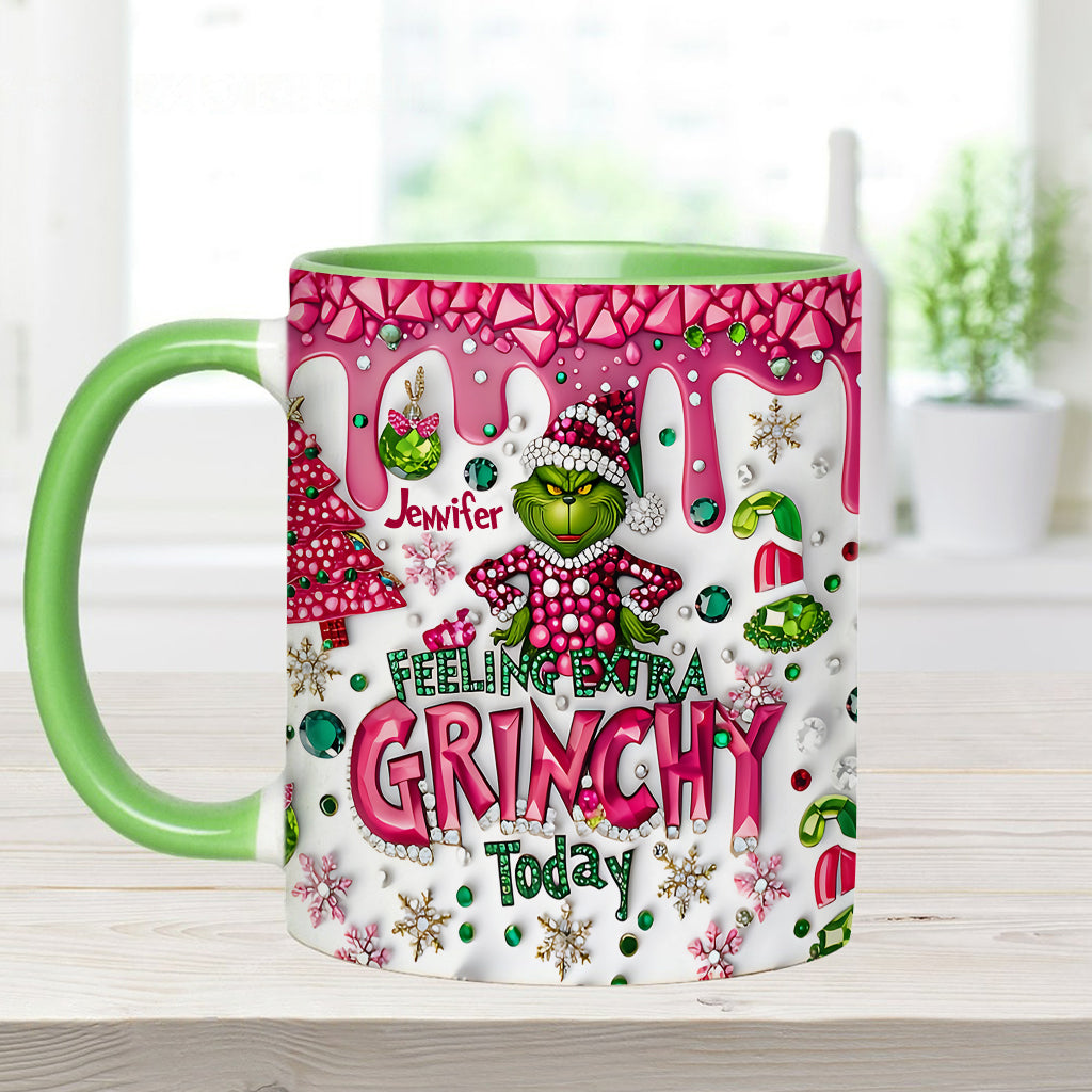 Personalized Christmas Accent Mug Feeling Extra Grinchy Gift Accent Mug GradoCreations