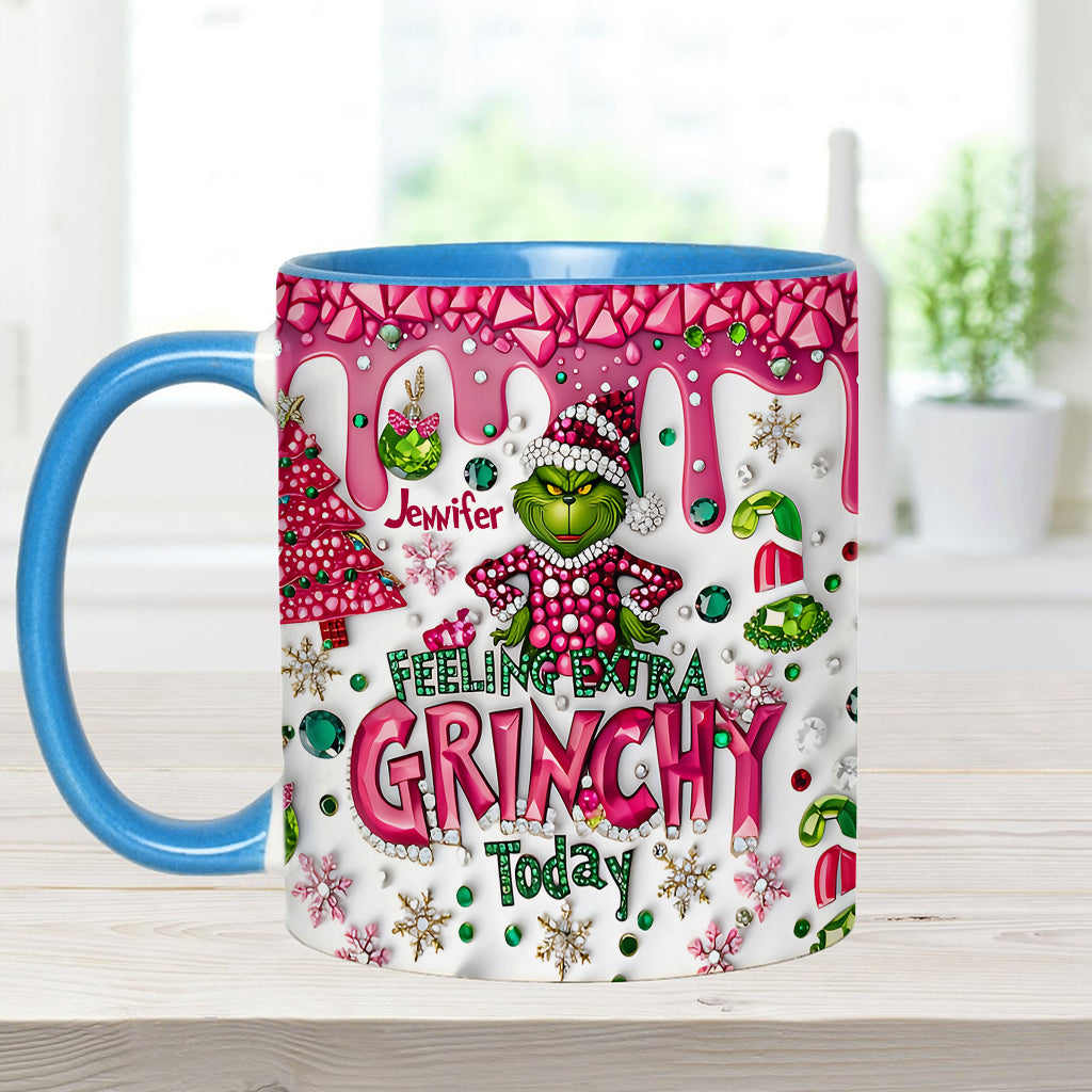 Personalized Christmas Accent Mug Feeling Extra Grinchy Gift Accent Mug GradoCreations
