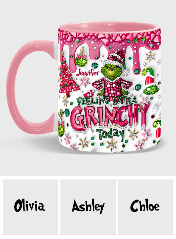 Personalized Christmas Accent Mug Feeling Extra Grinchy Gift Accent Mug GradoCreations