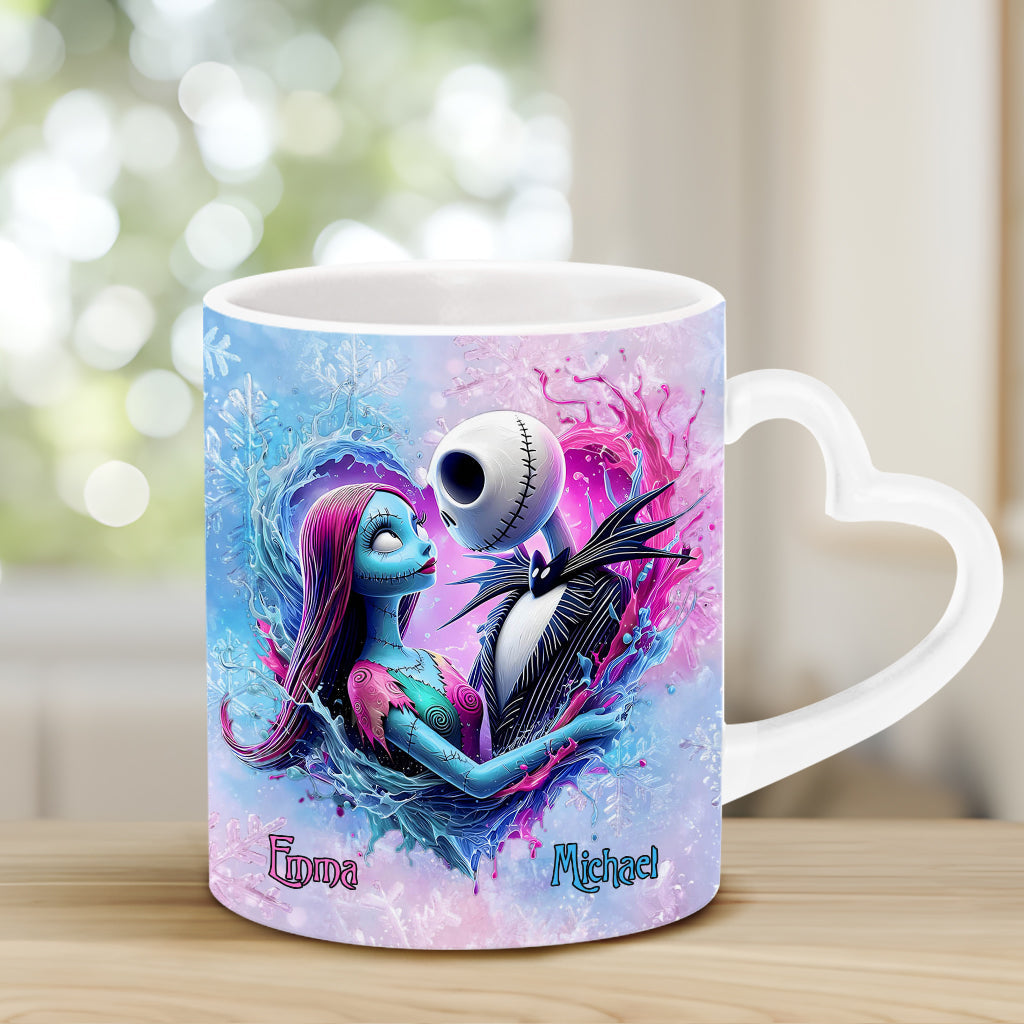 Personalized Heart Handle Mug Custom Name Gift for Couples Heart Handle Mug GradoCreations