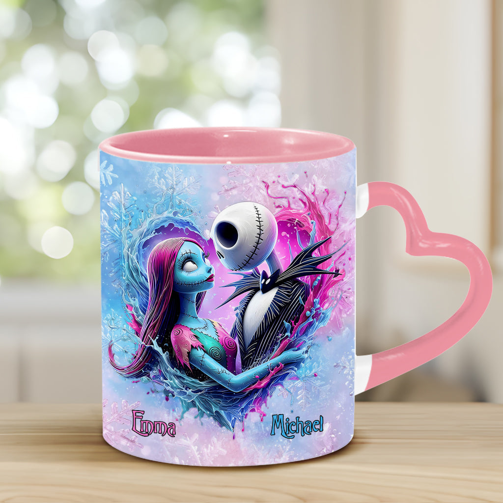 Personalized Heart Handle Mug Custom Name Gift for Couples Heart Handle Mug GradoCreations