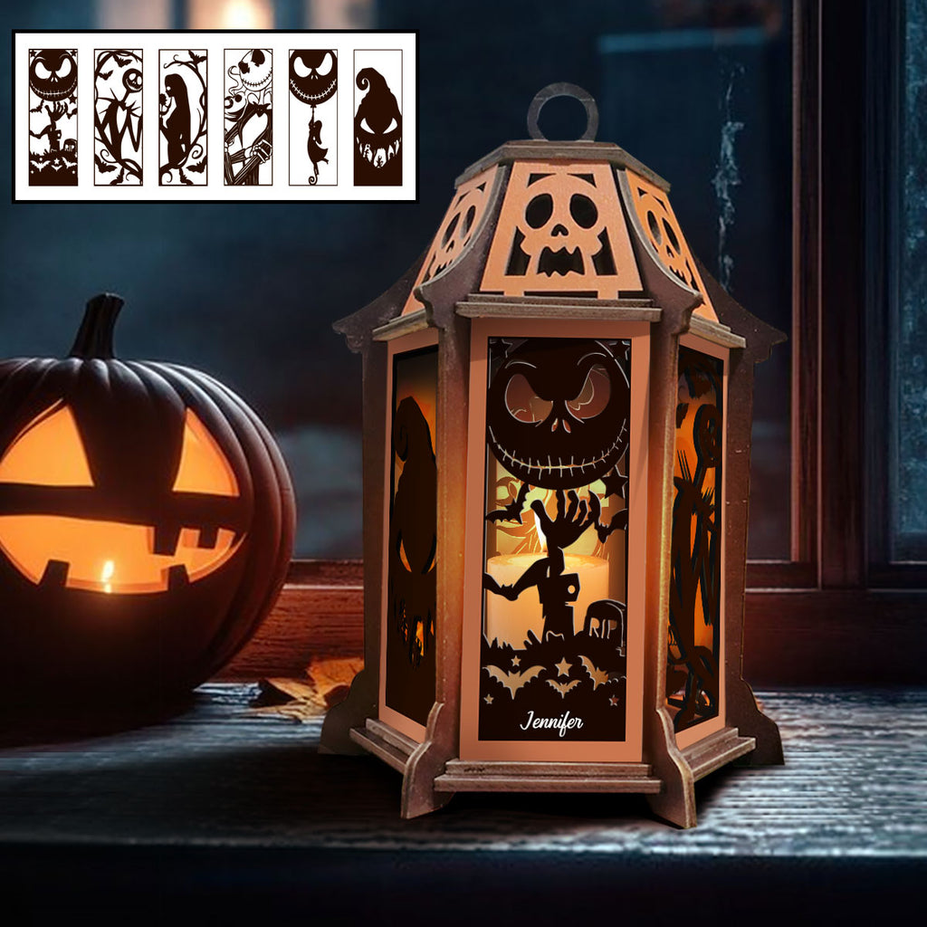 Personalized Nightmare Before Christmas Laser Cut Lantern Gift Laser Cut Lantern GradoCreations