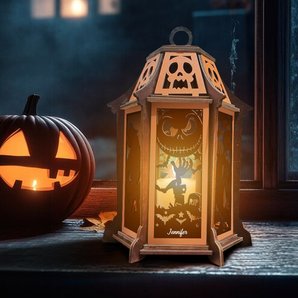 Personalized Nightmare Before Christmas Laser Cut Lantern Gift Laser Cut Lantern GradoCreations