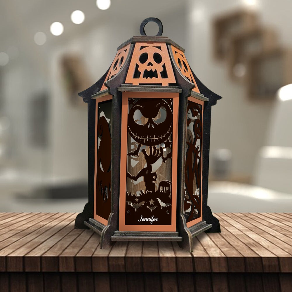 Personalized Nightmare Before Christmas Laser Cut Lantern Gift Laser Cut Lantern GradoCreations