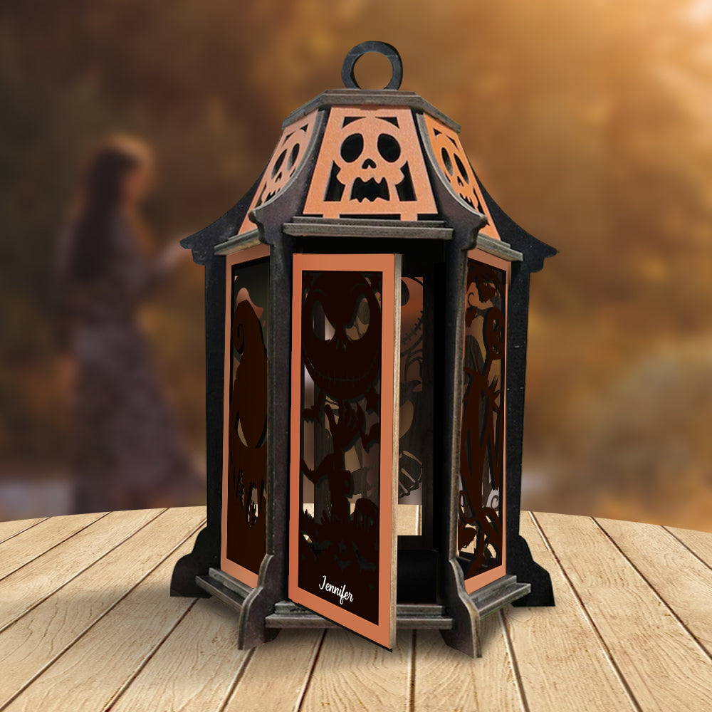 Personalized Nightmare Before Christmas Laser Cut Lantern Gift Laser Cut Lantern GradoCreations