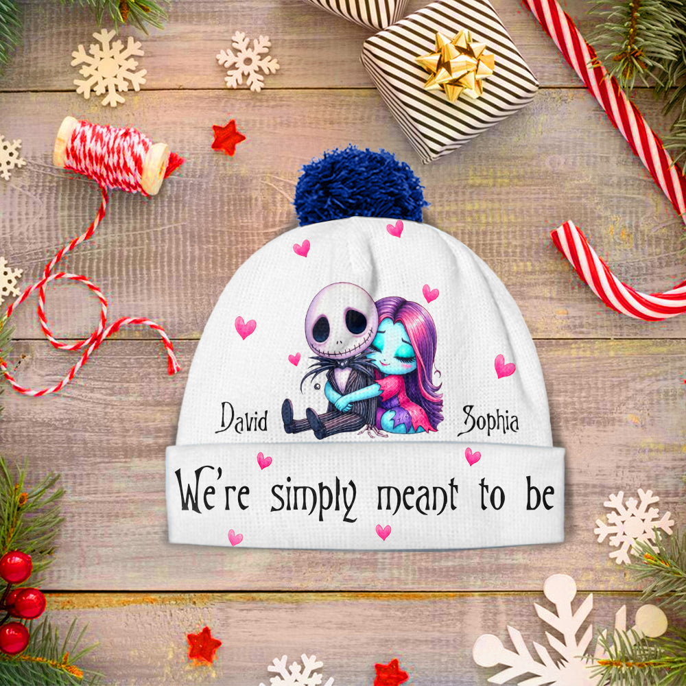 Personalized Couple Beanie Hat Custom Name Gift for Christmas Beanie Hat GradoCreations