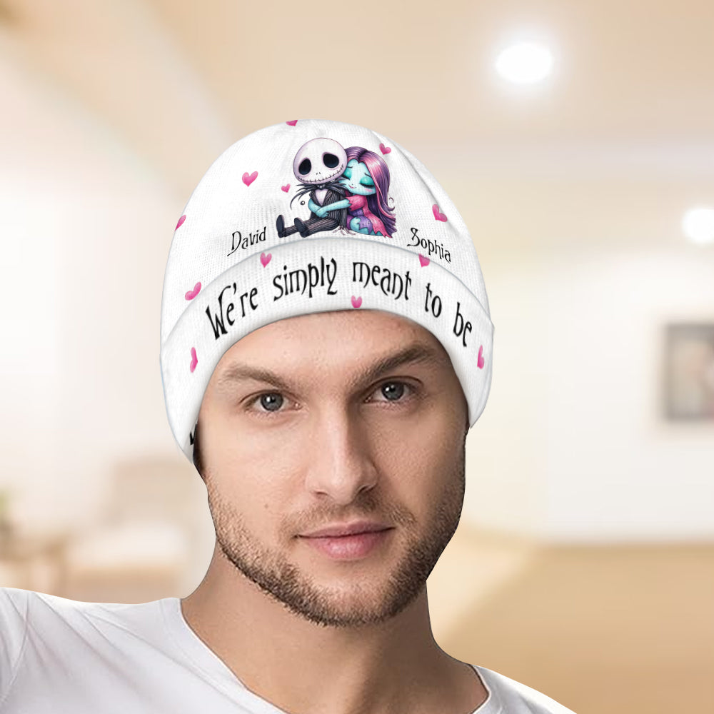 Personalized Couple Beanie Hat Custom Name Gift for Christmas Beanie Hat GradoCreations