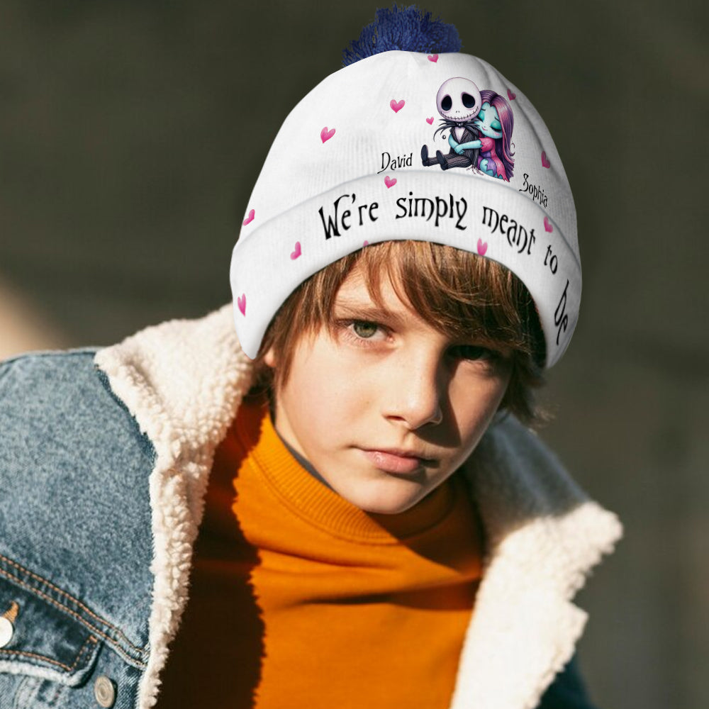 Personalized Couple Beanie Hat Custom Name Gift for Christmas Beanie Hat GradoCreations