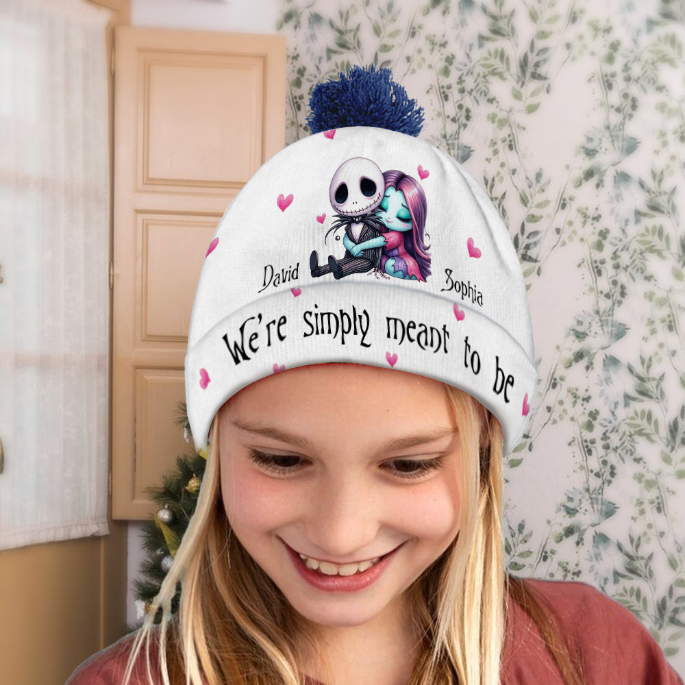 Personalized Couple Beanie Hat Custom Name Gift for Christmas Beanie Hat GradoCreations