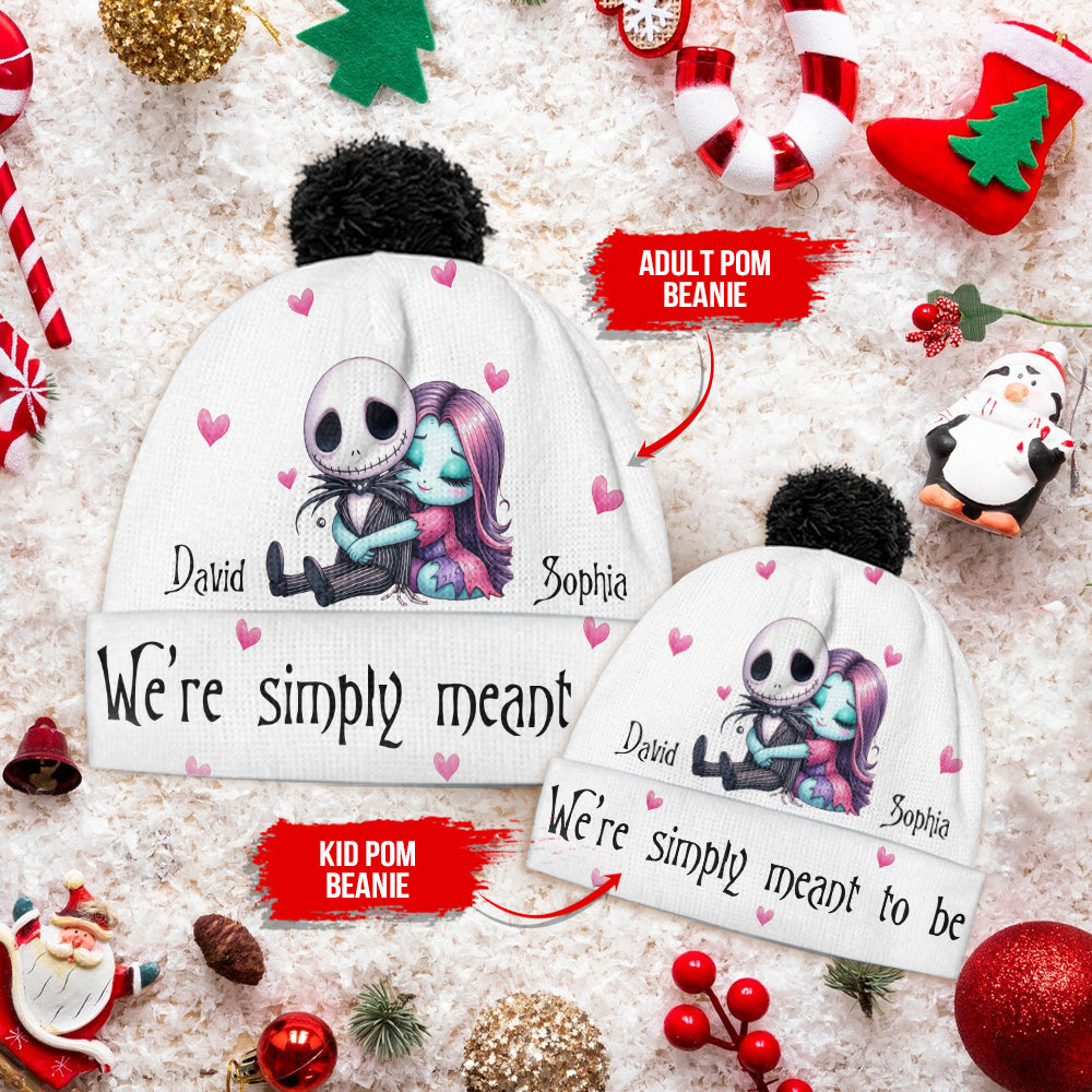 Personalized Couple Beanie Hat Custom Name Gift for Christmas Beanie Hat GradoCreations