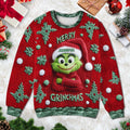Personalized Merry Grinchmas Ugly Sweater with Custom Name for Christmas Ugly Sweater GradoCreations