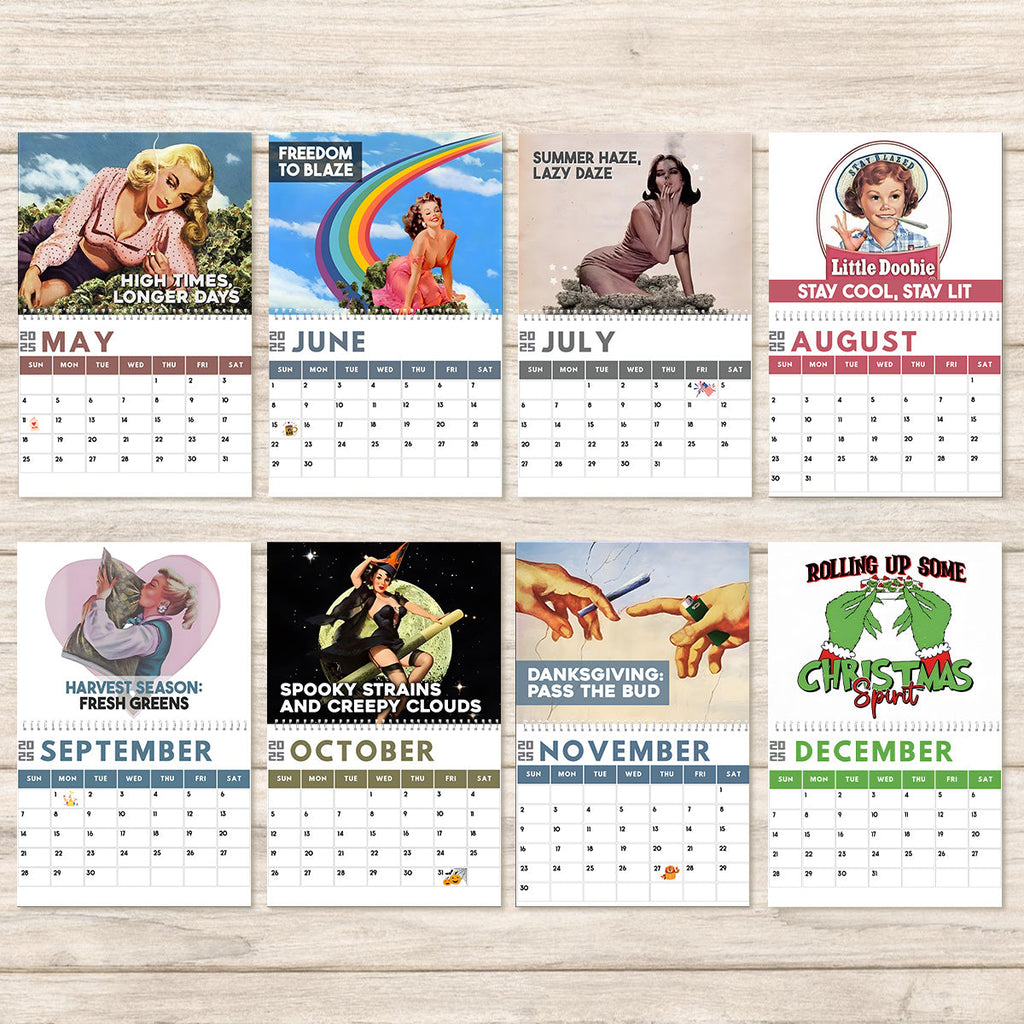 Personalized Chill Weed Wall & Desk Calendar 2025 Gift Wall Calendar & Desk Calendar GradoCreations