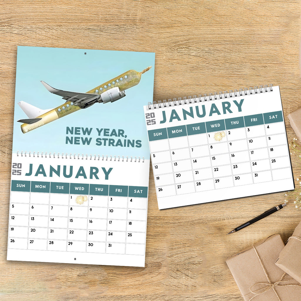 Personalized Chill Weed Wall & Desk Calendar 2025 Gift Wall Calendar & Desk Calendar GradoCreations