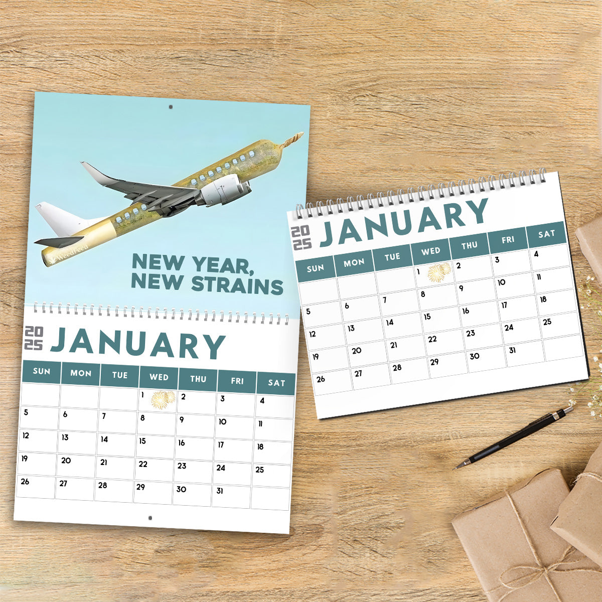 Personalized Chill Weed Wall & Desk Calendar 2025 Gift Wall Calendar & Desk Calendar GradoCreations