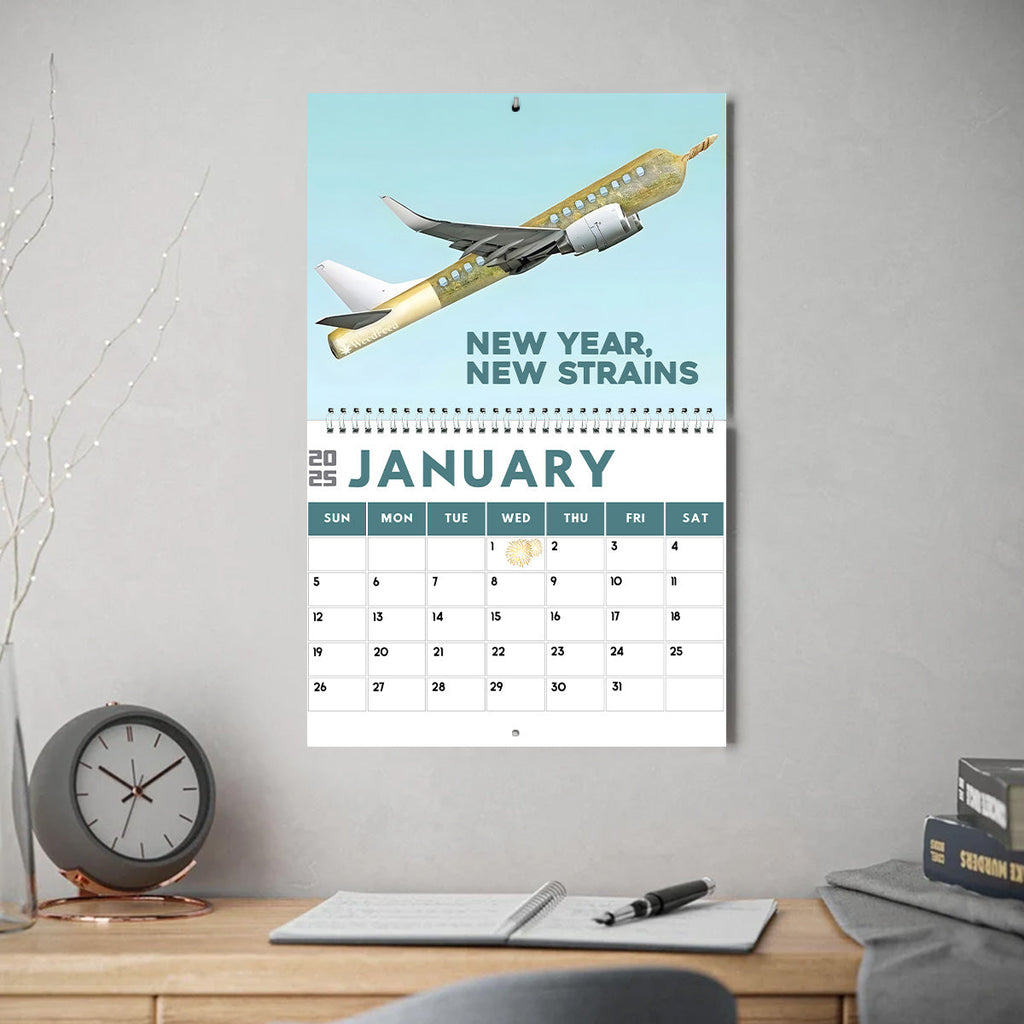Personalized Chill Weed Wall & Desk Calendar 2025 Gift Wall Calendar & Desk Calendar GradoCreations