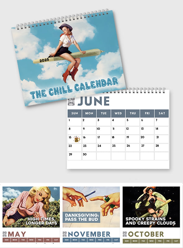 Personalized Chill Weed Wall & Desk Calendar 2025 Gift Wall Calendar & Desk Calendar GradoCreations