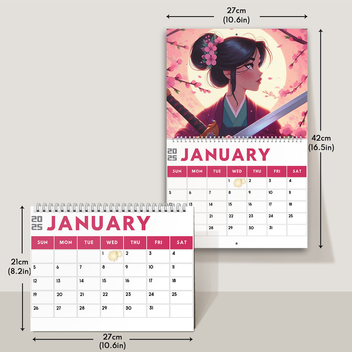 Personalized Wall & Desk Calendar Custom Name 2025 Gift for Kids Wall Calendar & Desk Calendar GradoCreations