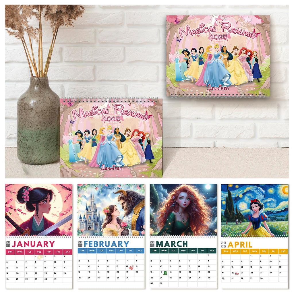 Personalized Wall & Desk Calendar Custom Name 2025 Gift for Kids Wall Calendar & Desk Calendar GradoCreations