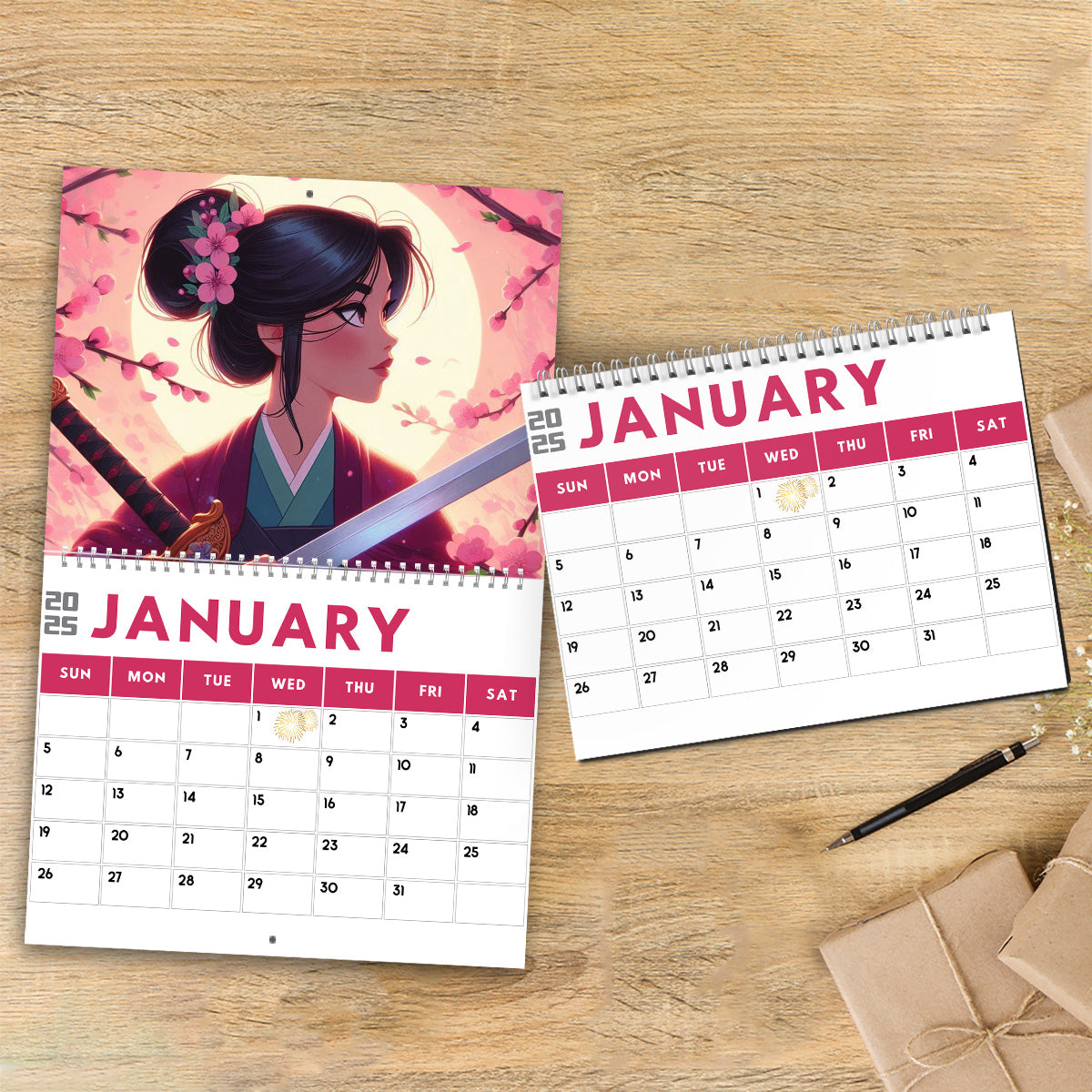 Personalized Wall & Desk Calendar Custom Name 2025 Gift for Kids Wall Calendar & Desk Calendar GradoCreations