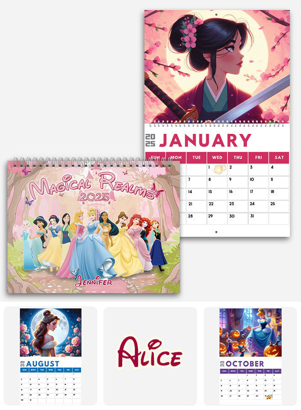 Personalized Wall & Desk Calendar Custom Name 2025 Gift for Kids Wall Calendar & Desk Calendar GradoCreations