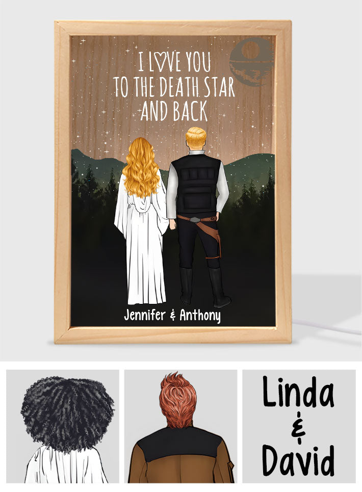 Personalized The Force Picture Frame Light Box Custom Names Gift for Couples Picture Frame Light Box GradoCreations