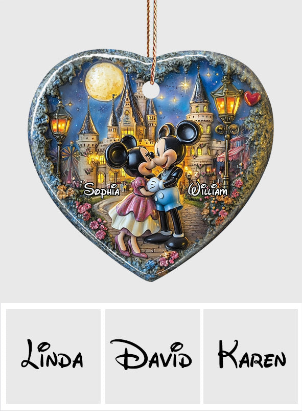 Personalized Ceramic Heart Ornament Custom Name for Couples Gift Ceramic Heart Ornament GradoCreations