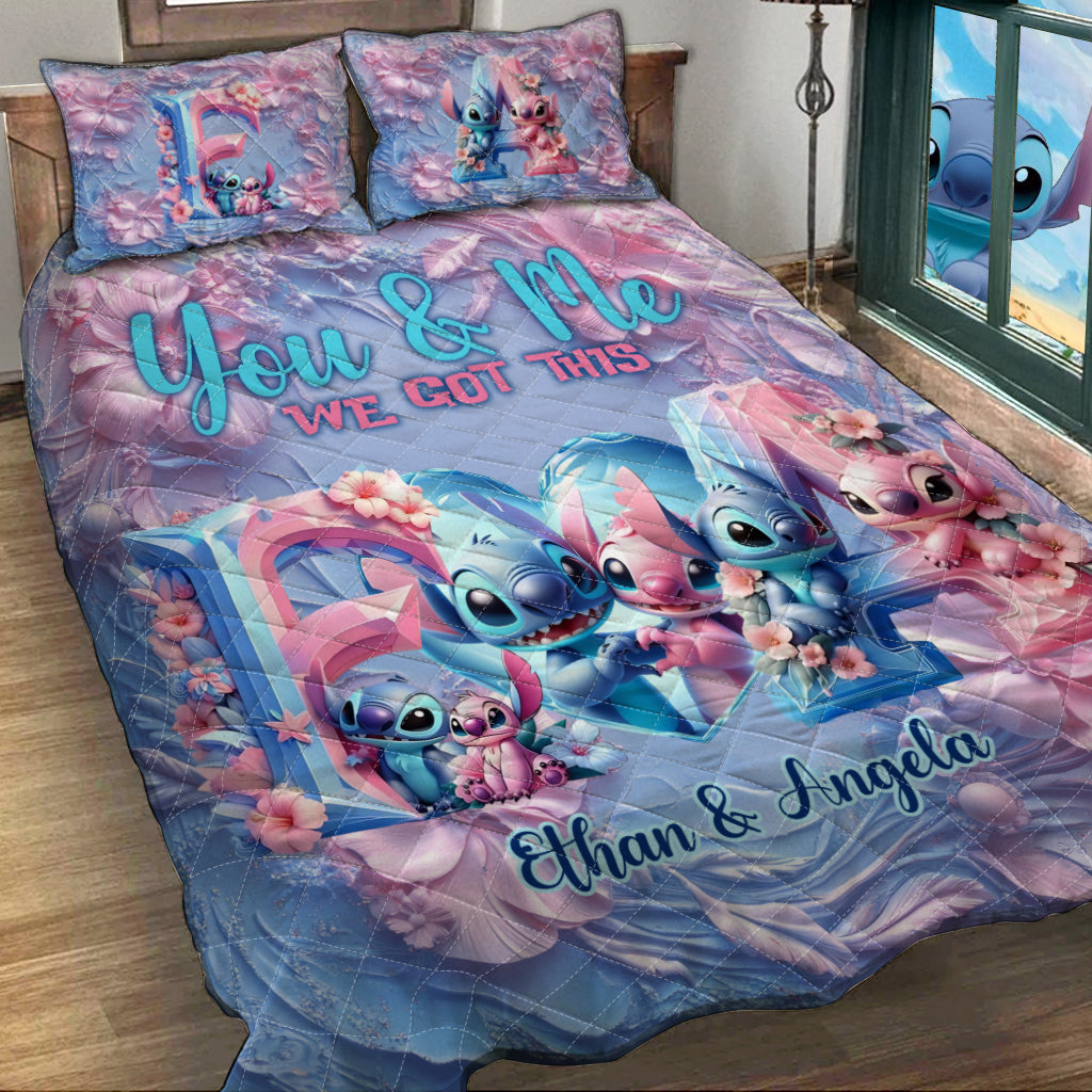Personalized Ohana Quilt Set with Custom Names for Couples Quilt Set GradoCreations