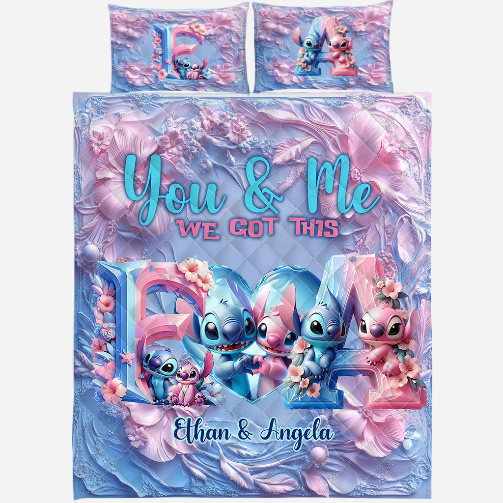 Personalized Ohana Quilt Set with Custom Names for Couples Quilt Set GradoCreations