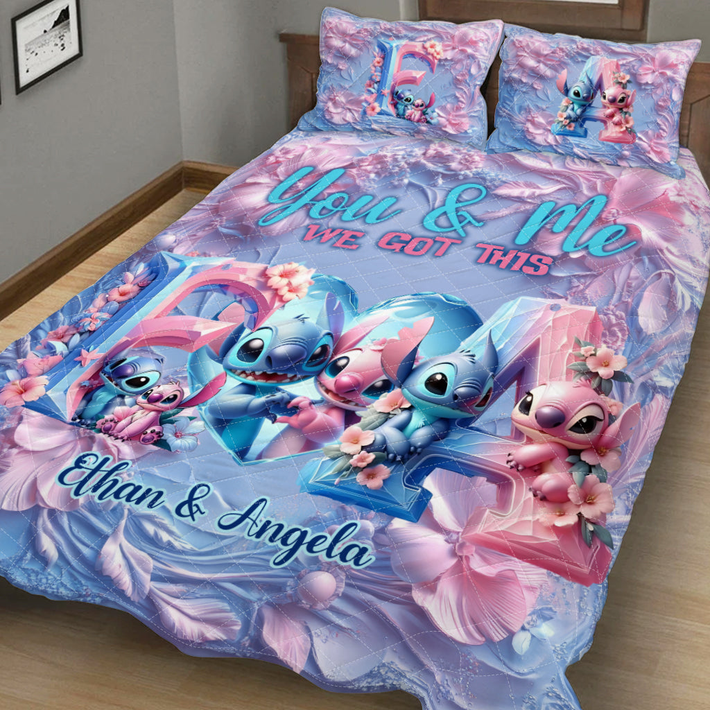Personalized Ohana Quilt Set with Custom Names for Couples Quilt Set GradoCreations