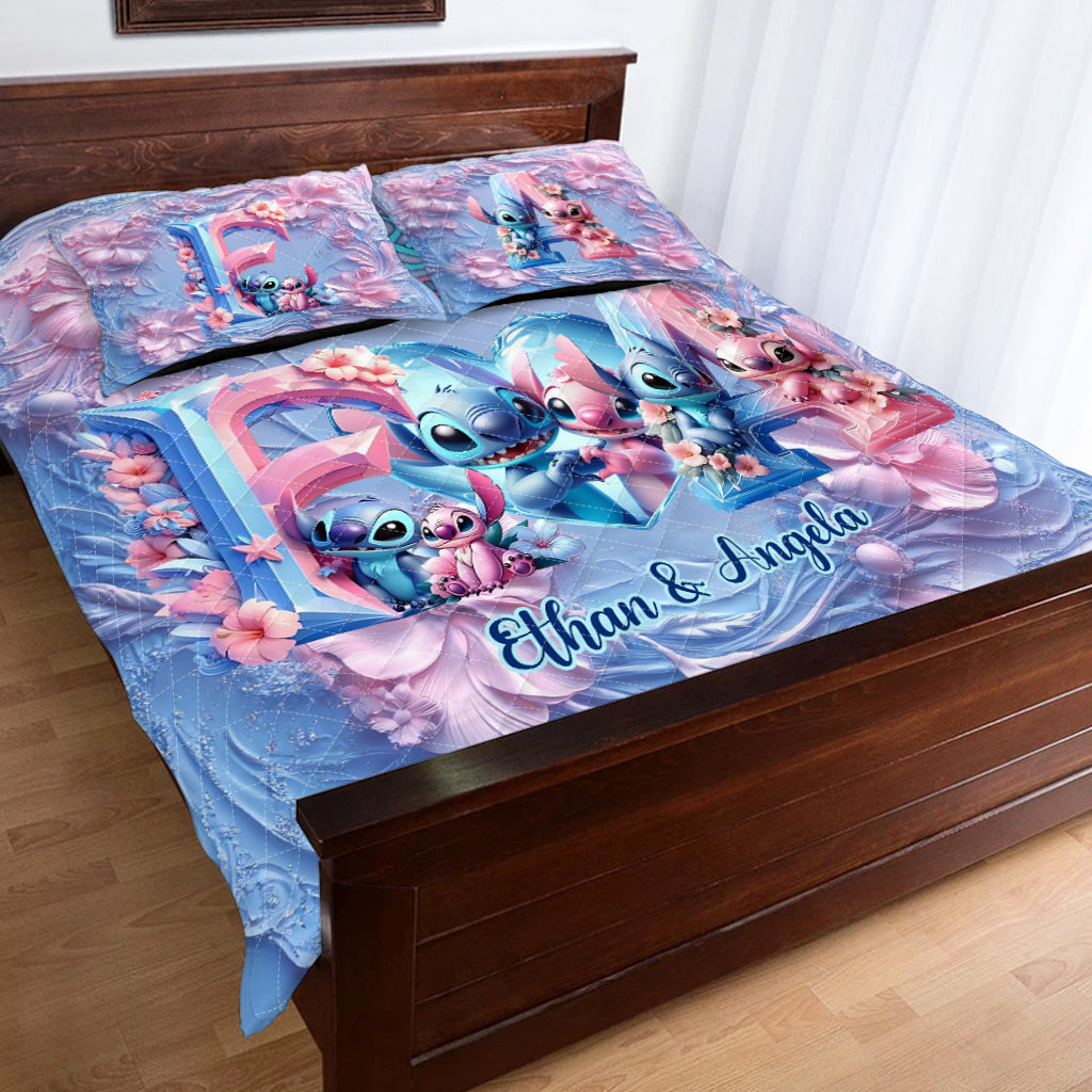 Personalized Ohana Quilt Set with Custom Names for Couples Quilt Set GradoCreations