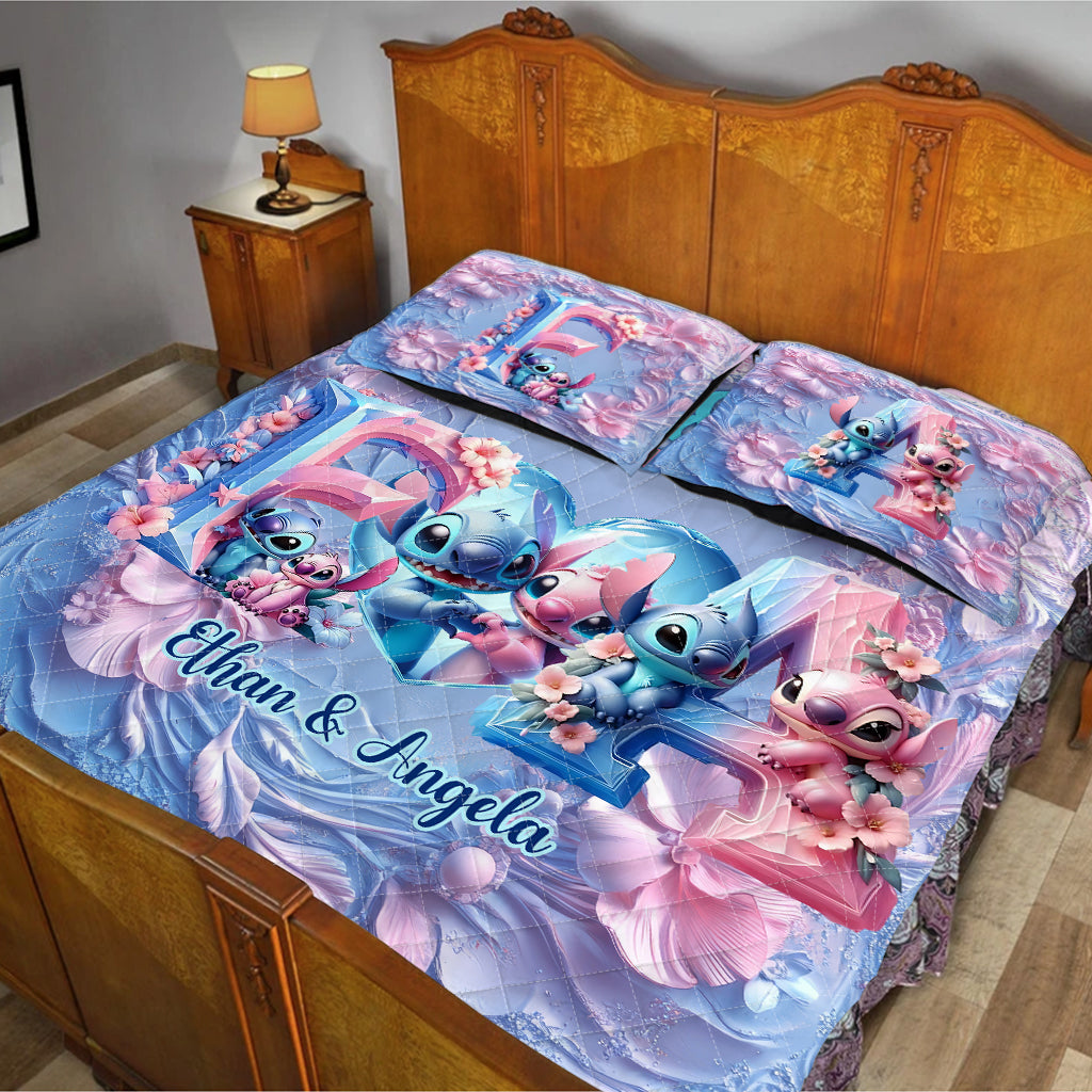 Personalized Ohana Quilt Set with Custom Names for Couples Quilt Set GradoCreations