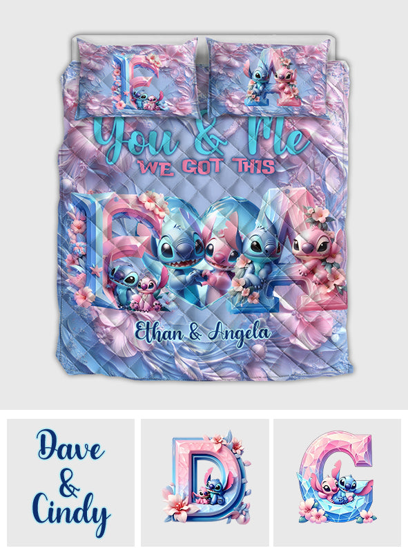 Personalized Ohana Quilt Set with Custom Names for Couples Quilt Set GradoCreations