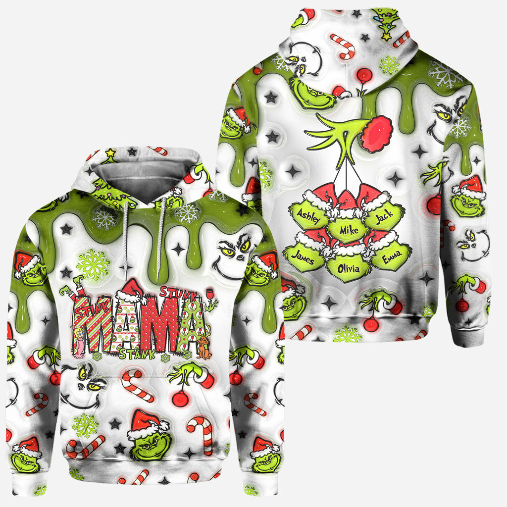 Personalized Mama Grinch Hoodie and Leggings Set for Mom | Christmas Gift Hoodie & Leggings GradoCreations