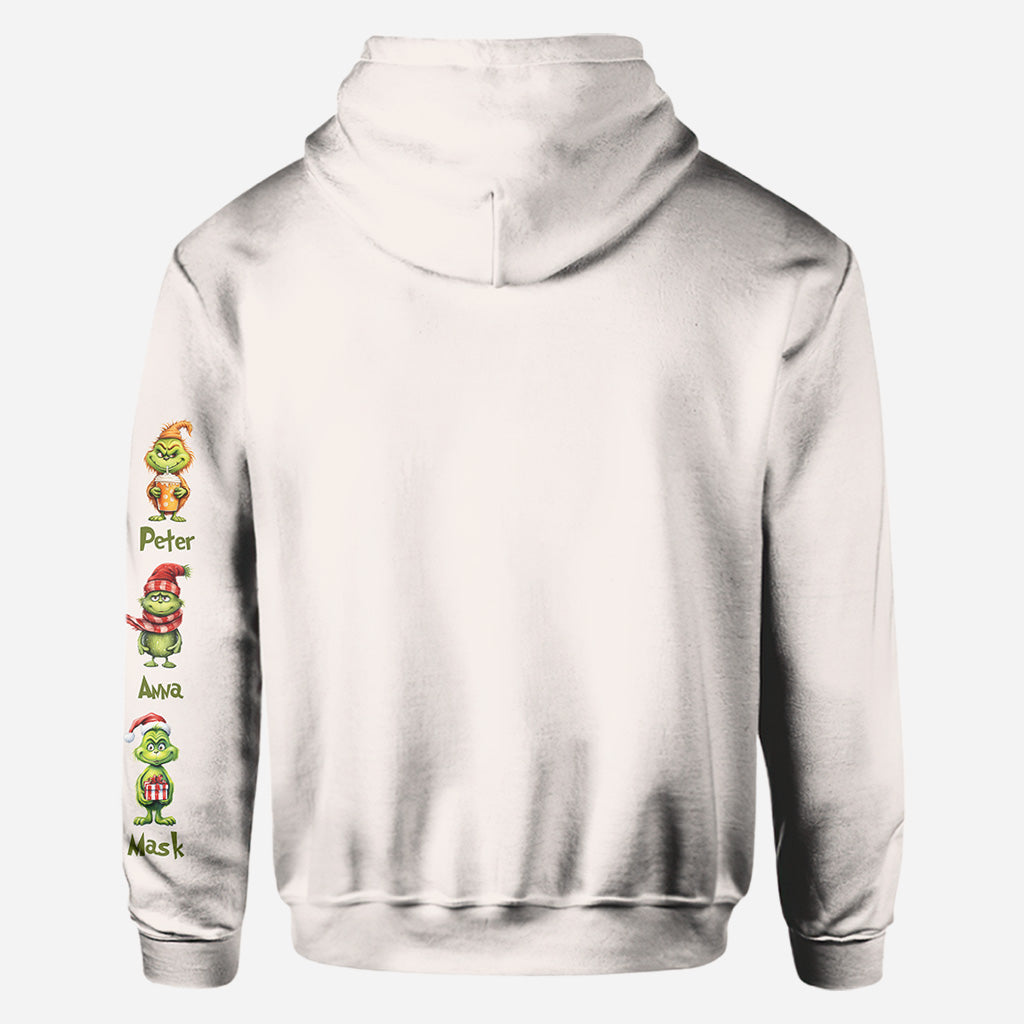 Personalized Christmas All Over Shirt for Mom & Dad - Grinch Design All Over Shirt GradoCreations