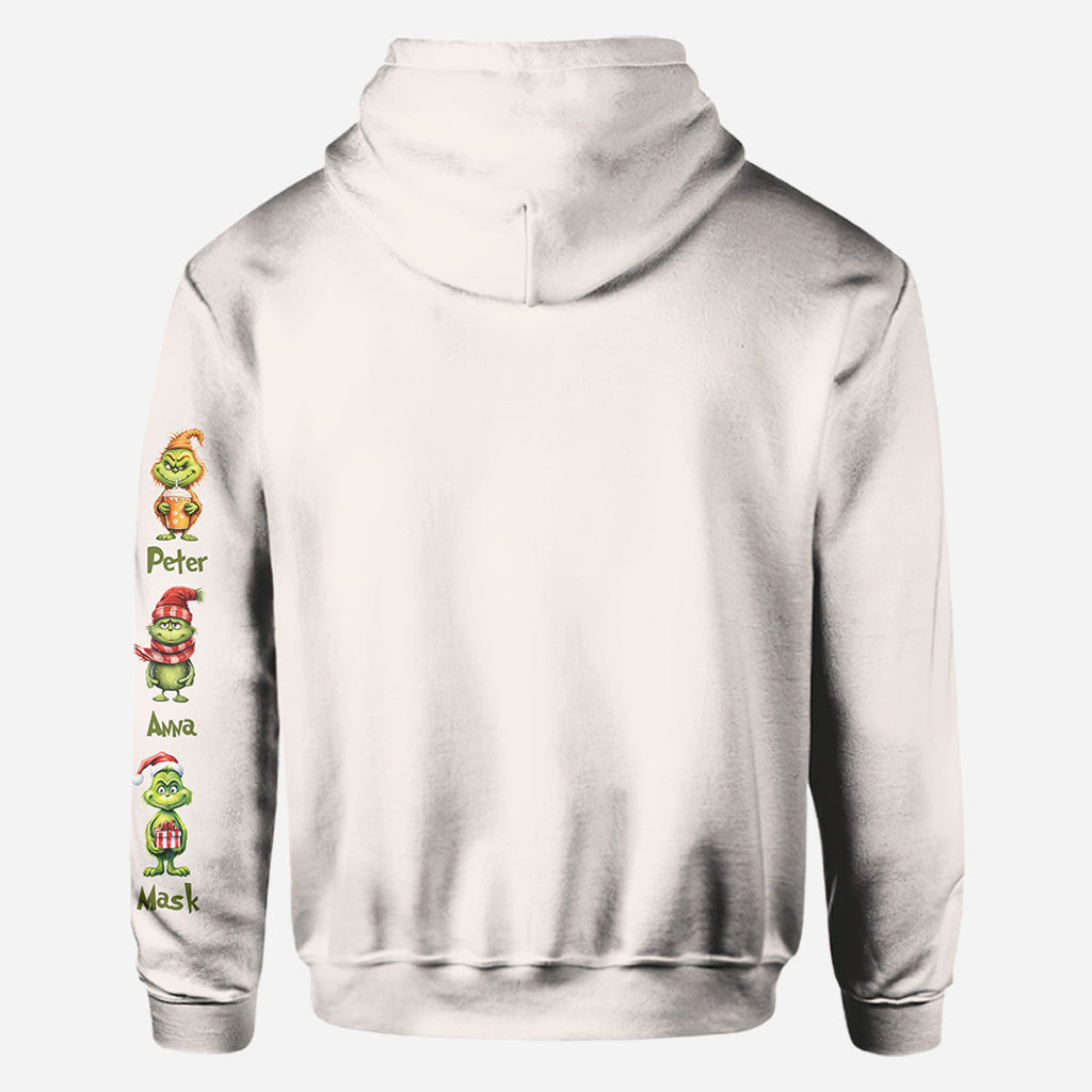Personalized Christmas All Over Shirt for Mom & Dad - Grinch Design All Over Shirt GradoCreations