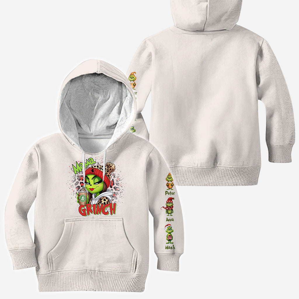 Personalized Christmas All Over Shirt for Mom & Dad - Grinch Design All Over Shirt GradoCreations