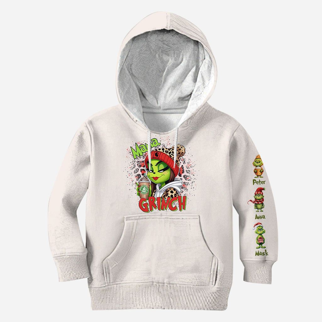 Personalized Christmas All Over Shirt for Mom & Dad - Grinch Design All Over Shirt GradoCreations