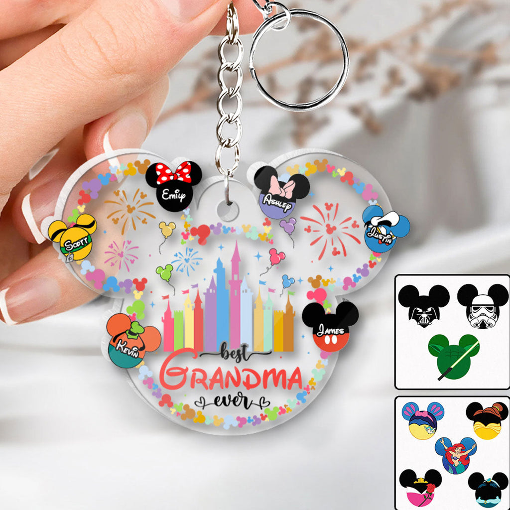Personalized Best Grandma Ever Acrylic Keychain Gift One-sided Keychain GradoCreations