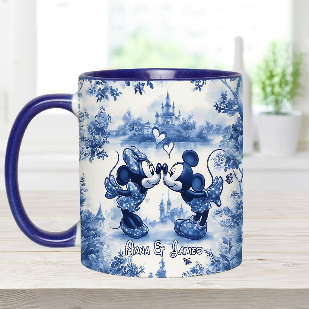 Personalized Blue & White Mouse Couple Accent Mug Gift Accent Mug GradoCreations