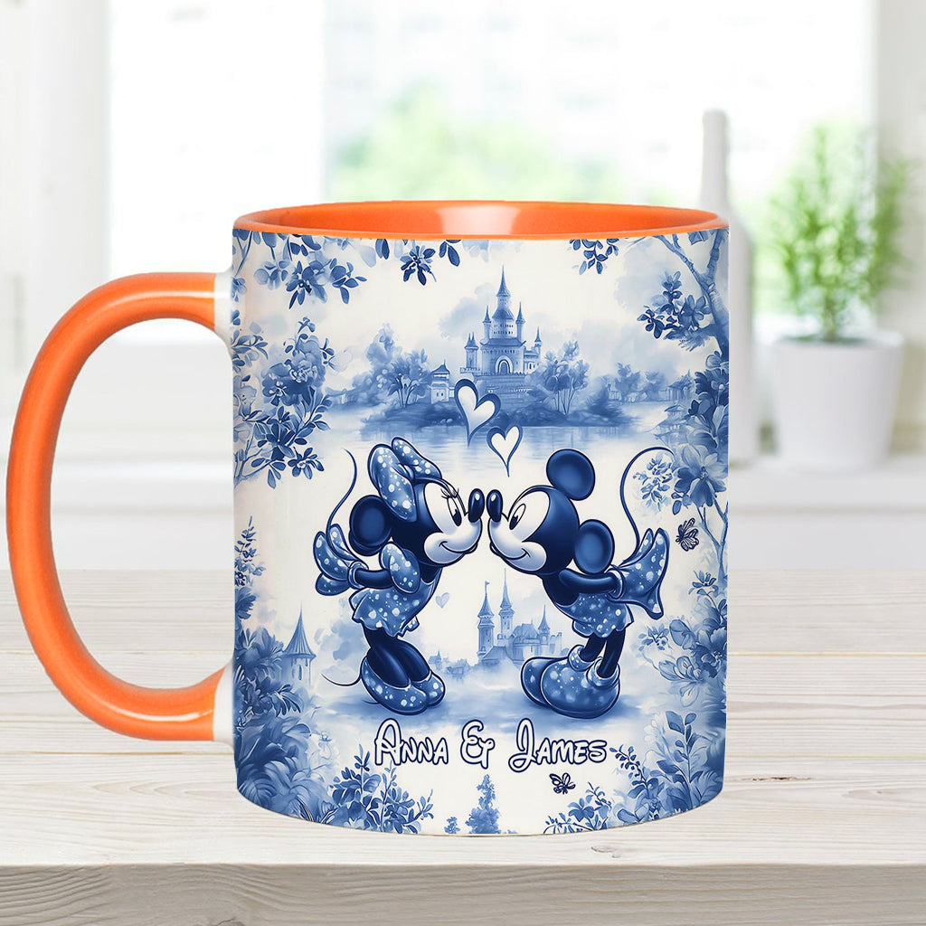 Personalized Blue & White Mouse Couple Accent Mug Gift Accent Mug GradoCreations