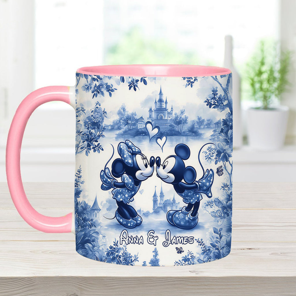 Personalized Blue & White Mouse Couple Accent Mug Gift Accent Mug GradoCreations